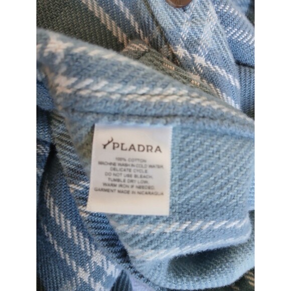 Pladra Plaid Flannel Shirt Womens 2XL Button Front Long Sleeve Blue Outdoorsy - Picture 16 of 16